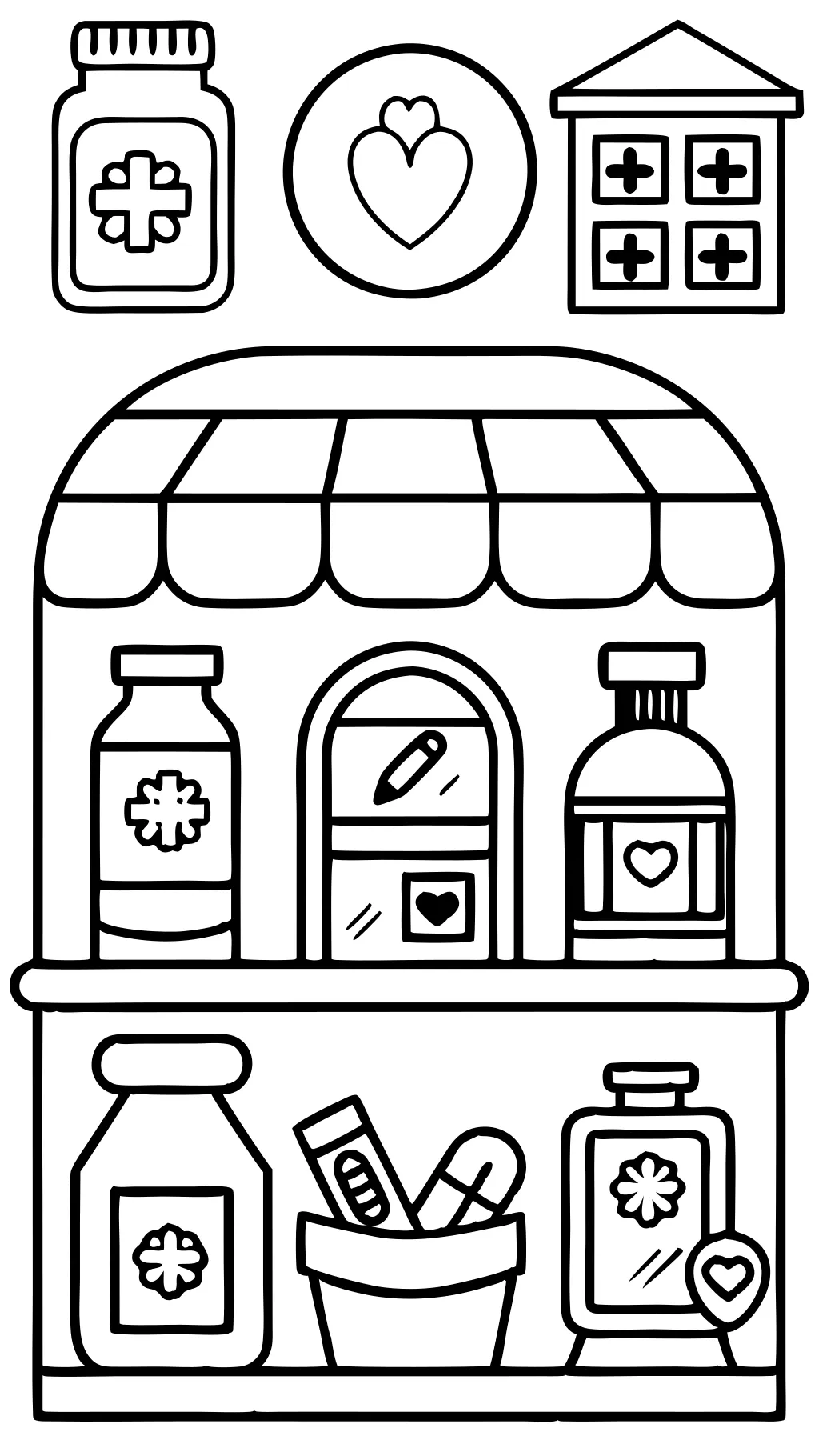 Páginas para colorear de farmacia